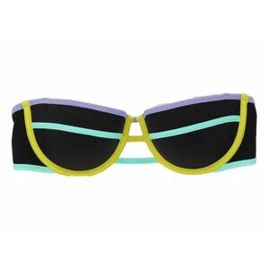 Victoria's Secret The Flirty Bandeau Black Neon Bikini Top